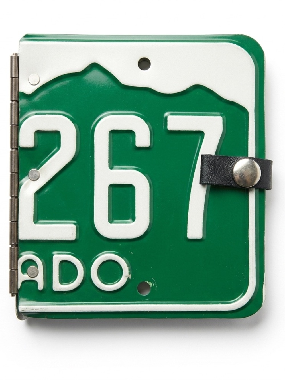 90s Retro Vermont State License Plate Metal Personal Organizer